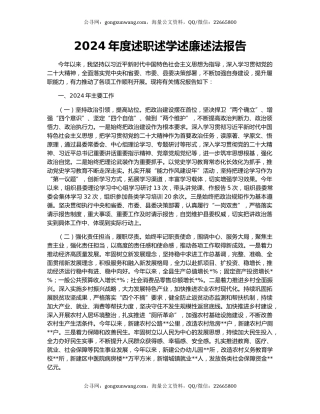 2024年度述职述学述廉述法报告‌