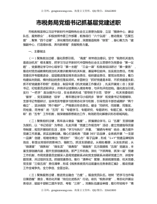 市税务局党组书记抓基层党建述职