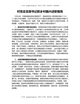 村党总支部书记抓乡村振兴述职报告