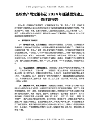 畜牧水产局党组书记2024年抓基层党建工作述职报告