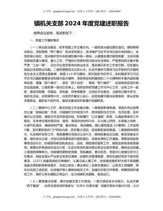 镇机关支部2024年度党建述职报告