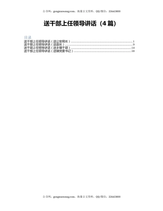 送干部上任领导讲话（4篇）