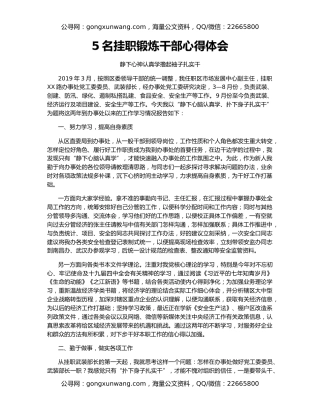 5名挂职锻炼干部心得体会