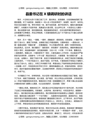 县委书记在X镇调研时的讲话