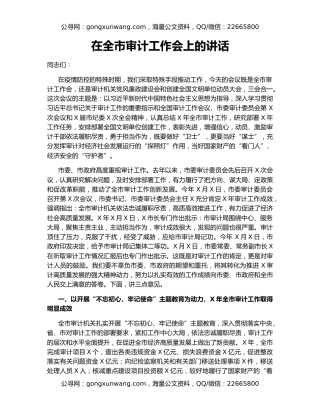 在全市审计工作会上的讲话（2）