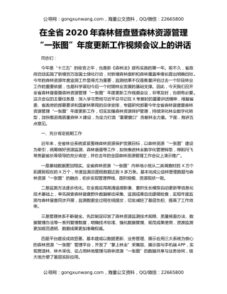 在全省2020年森林督查暨森林资源管理“一张图”年度更新工作视频会议上的讲话