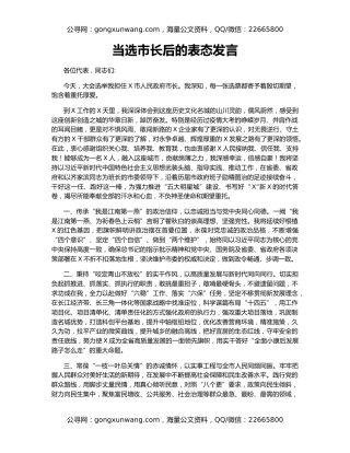 当选市长后的表态发言（2）