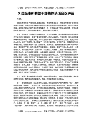 X县级市新调整干部集体谈话会议讲话（2）