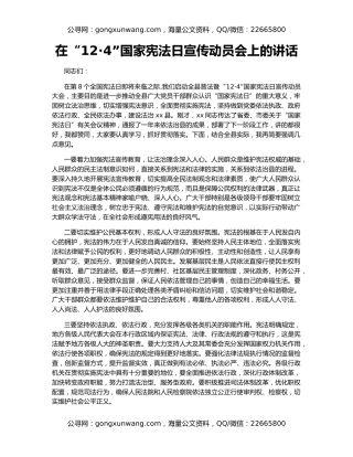 在“12·4”国家宪法日宣传动员会上的讲话