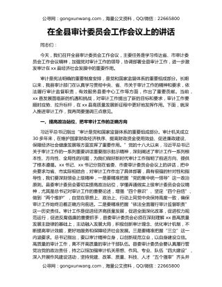 在全县审计委员会工作会议上的讲话