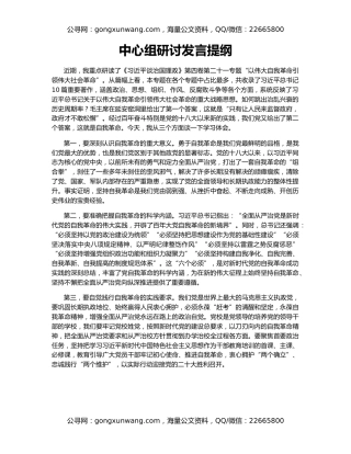 中心组研讨发言提纲