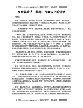 在全县政法、禁毒工作会议上的讲话