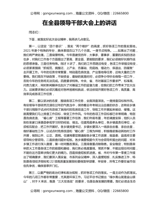 在全县领导干部大会上的讲话（6）