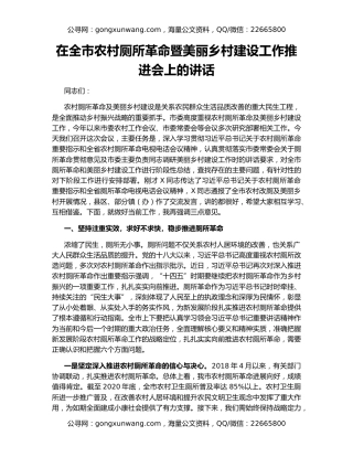 在全市农村厕所革命暨美丽乡村建设工作推进会上的讲话