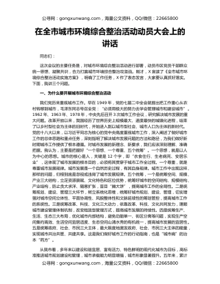 在全市城市环境综合整治活动动员大会上的讲话