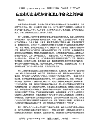 在全市打击走私综合治理工作会议上的讲话