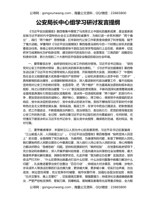公安局长中心组学习研讨发言提纲