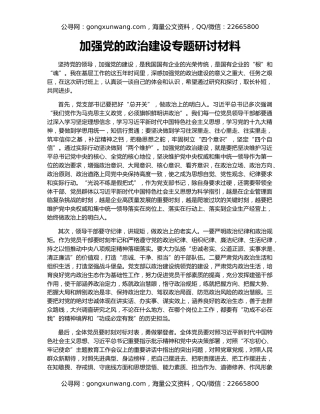 加强党的政治建设专题研讨材料