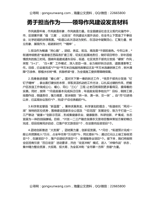 勇于担当作为——领导作风建设发言材料