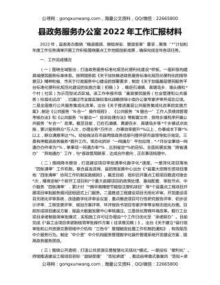 县政务服务办公室2022年工作汇报材料