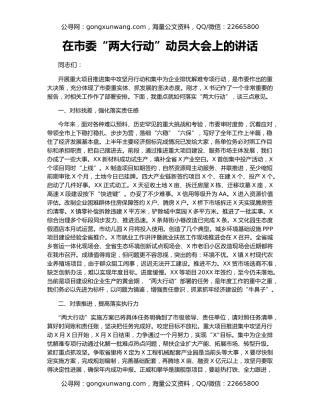 在市委“两大行动”动员大会上的讲话