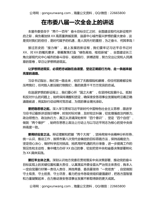 在市委八届一次全会上的讲话（3）