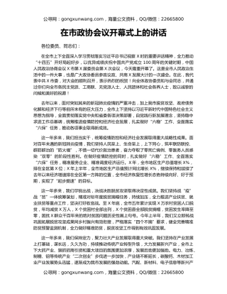 在市政协会议开幕式上的讲话（2）