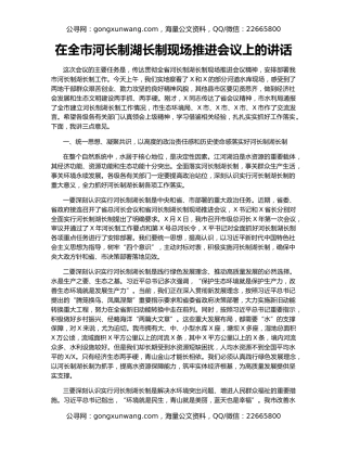 在全市河长制湖长制现场推进会议上的讲话