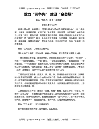 致力“两争先” 建设“金姜堰”