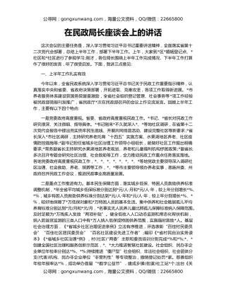 在民政局长座谈会上的讲话