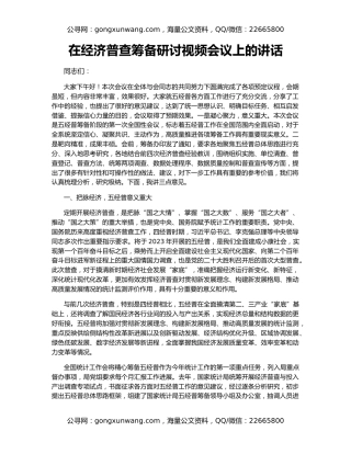 在经济普查筹备研讨视频会议上的讲话