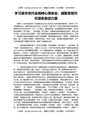 学习某市党代会精神心得体会：凝聚思想共识激发奋进力量