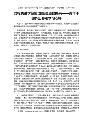 对标先进学经验 加压奋进促振兴——青年干部外出参观学习心得