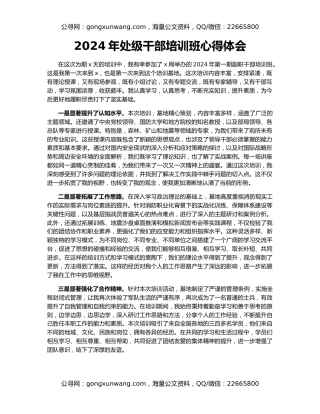 2024年处级干部培训班心得体会