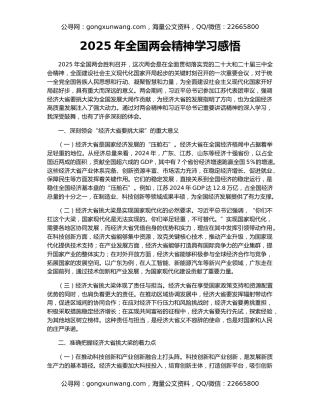2025年全国两会精神学习感悟
