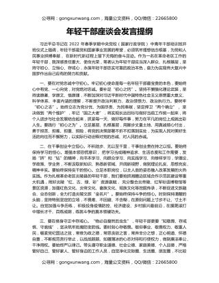 年轻干部座谈会发言提纲（2）