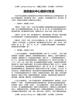 政府县长中心组研讨发言
