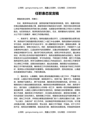 任职表态发言稿