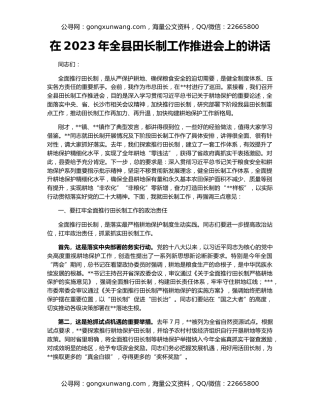 在2023年全县田长制工作推进会上的讲话