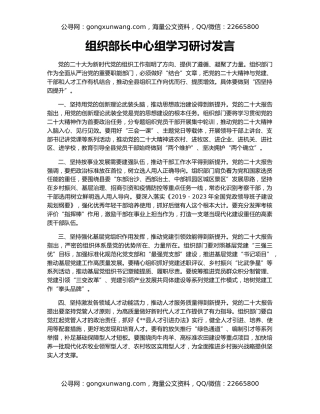 组织部长中心组学习研讨发言（4）