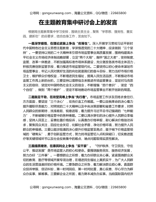 在主题教育集中研讨会上的发言