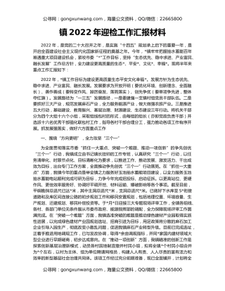 镇2022年迎检工作汇报材料