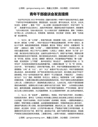 青年干部座谈会发言提纲（2）