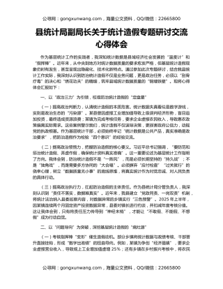 县统计局副局长关于统计造假专题研讨交流心得体会