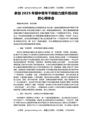 参加2025年镇中青年干部能力提升培训班的心得体会