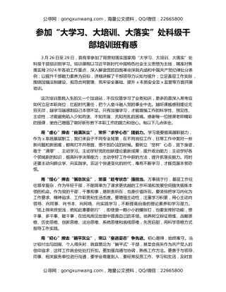 参加“大学习、大培训、大落实”处科级干部培训班有感