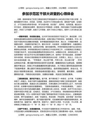 参加示范区干部大讲堂的心得体会