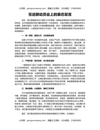 在巡察动员会上的表态发言