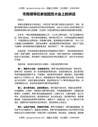 市局领导在参加团员大会上的讲话