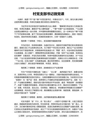 村党支部书记微党课
